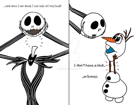 Jack Skellington And Olaf By Jimenopolix-d8s7bjq