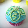 Cupcake: blue with green