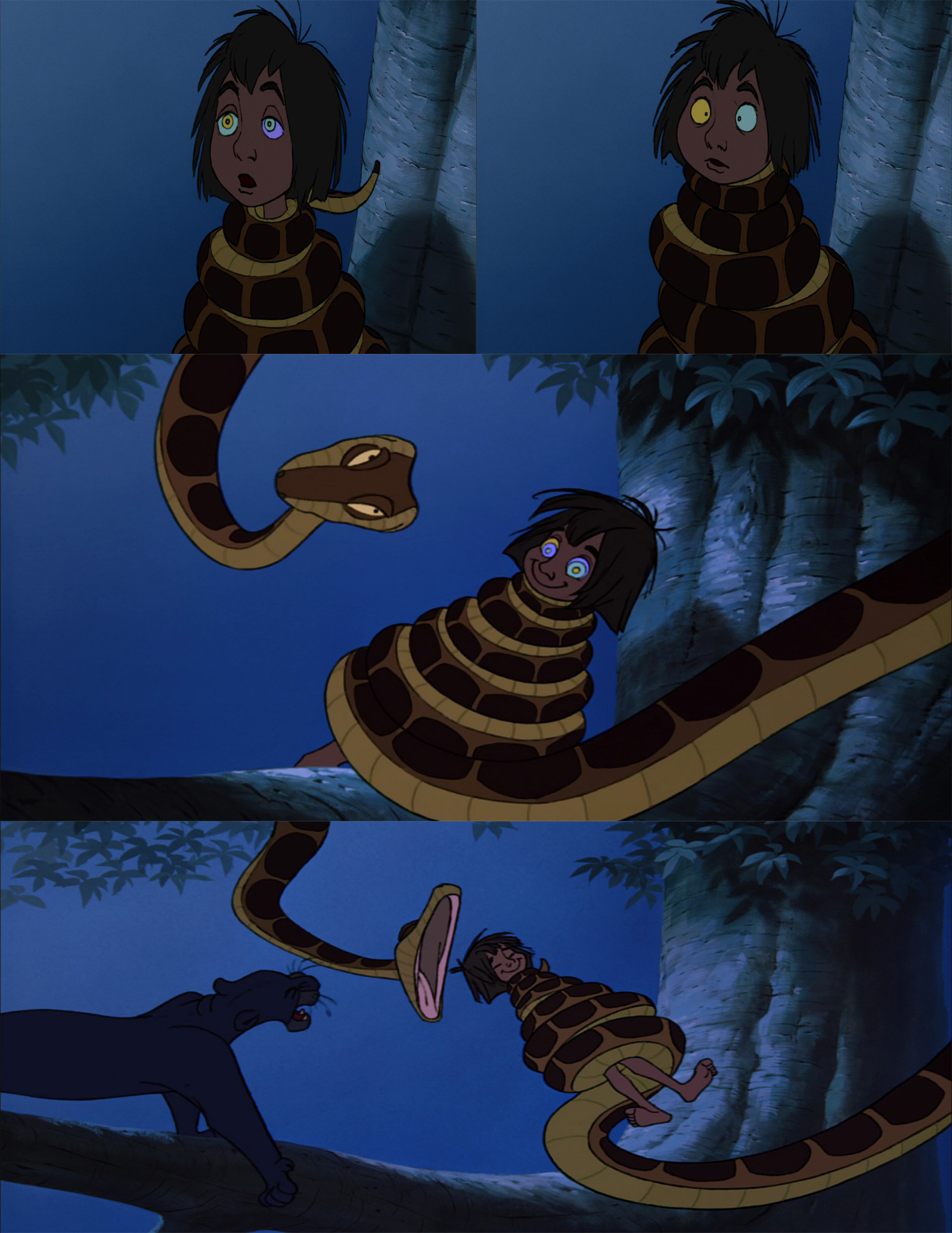 Yeah, it's very kinda of cute scene, where mowglis eyes turns into a k...