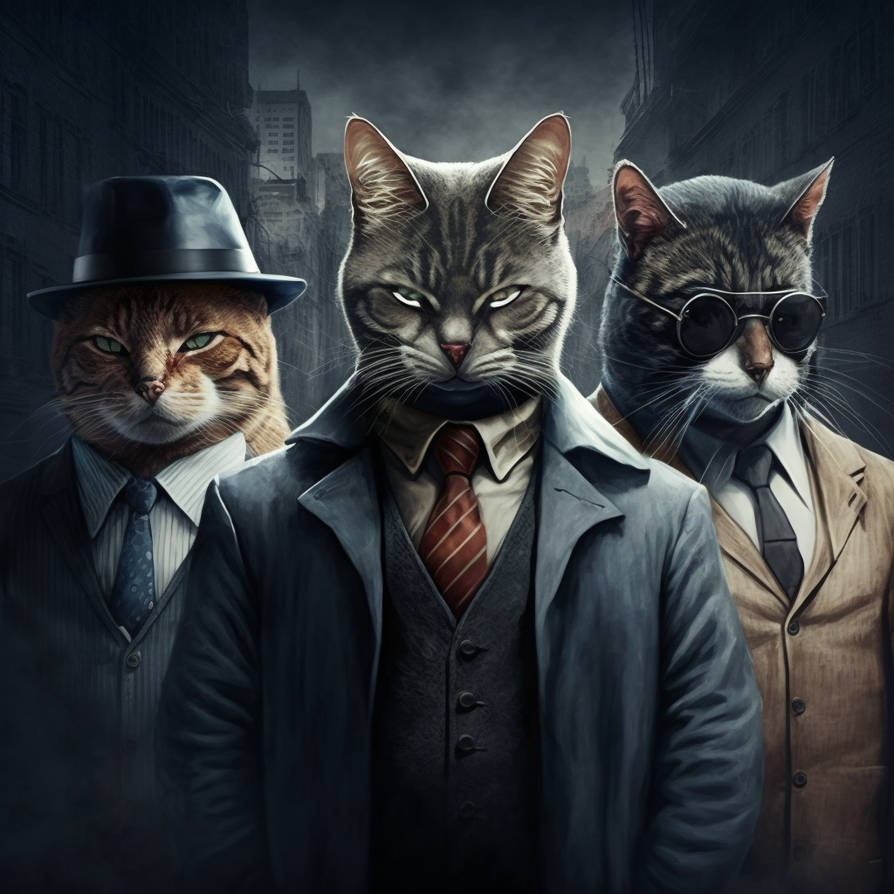 Mob Cat 1234625812 Cat Mafia Gang Rude Cats Fe24393c-0f77- by GreatArtStudio on ...