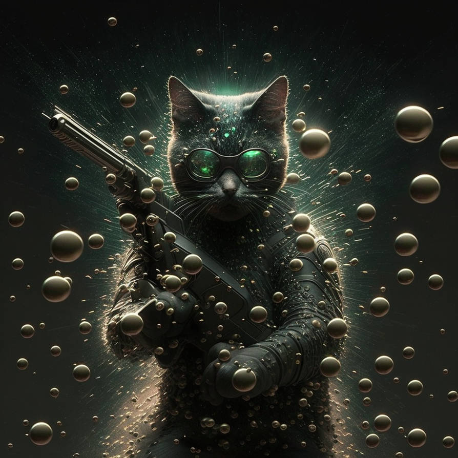 Great Art Studio matrix cat dodging bullets 527dbc by GreatArtStudio on ...