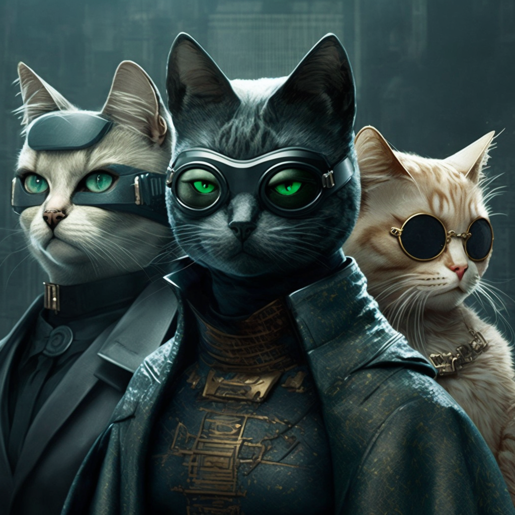 Matrix Cat Drawing Gwynne Michele matrix cats 066f7ff1-80fa-45c9-a7bd by GreatArtStudio on ...