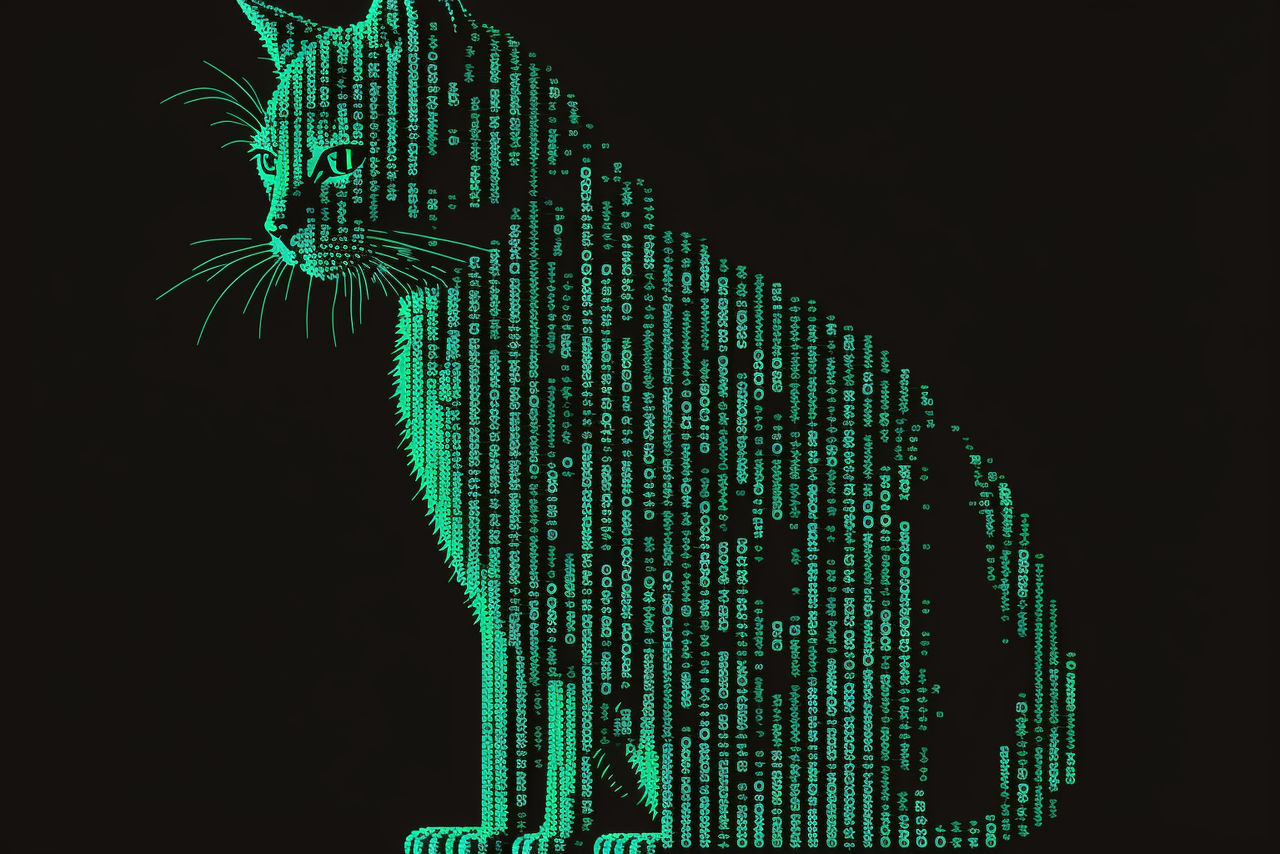 Double Matrix Cat Pattern Ascii Art 48b0d692-b1a0- by GreatArtStudio on ...