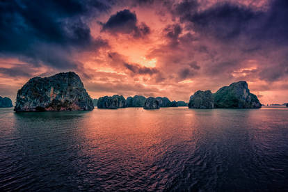 Sunrise over Halong Bay, Vietnam