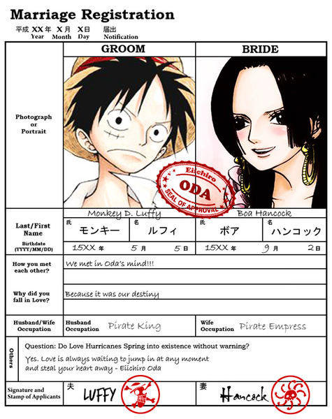 Luffy And Boa Hancock Marriage ~ By Megalow On Deviantart 