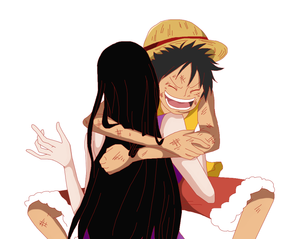 Luffy Hugs Boa Hancock By Megalow On Deviantart 