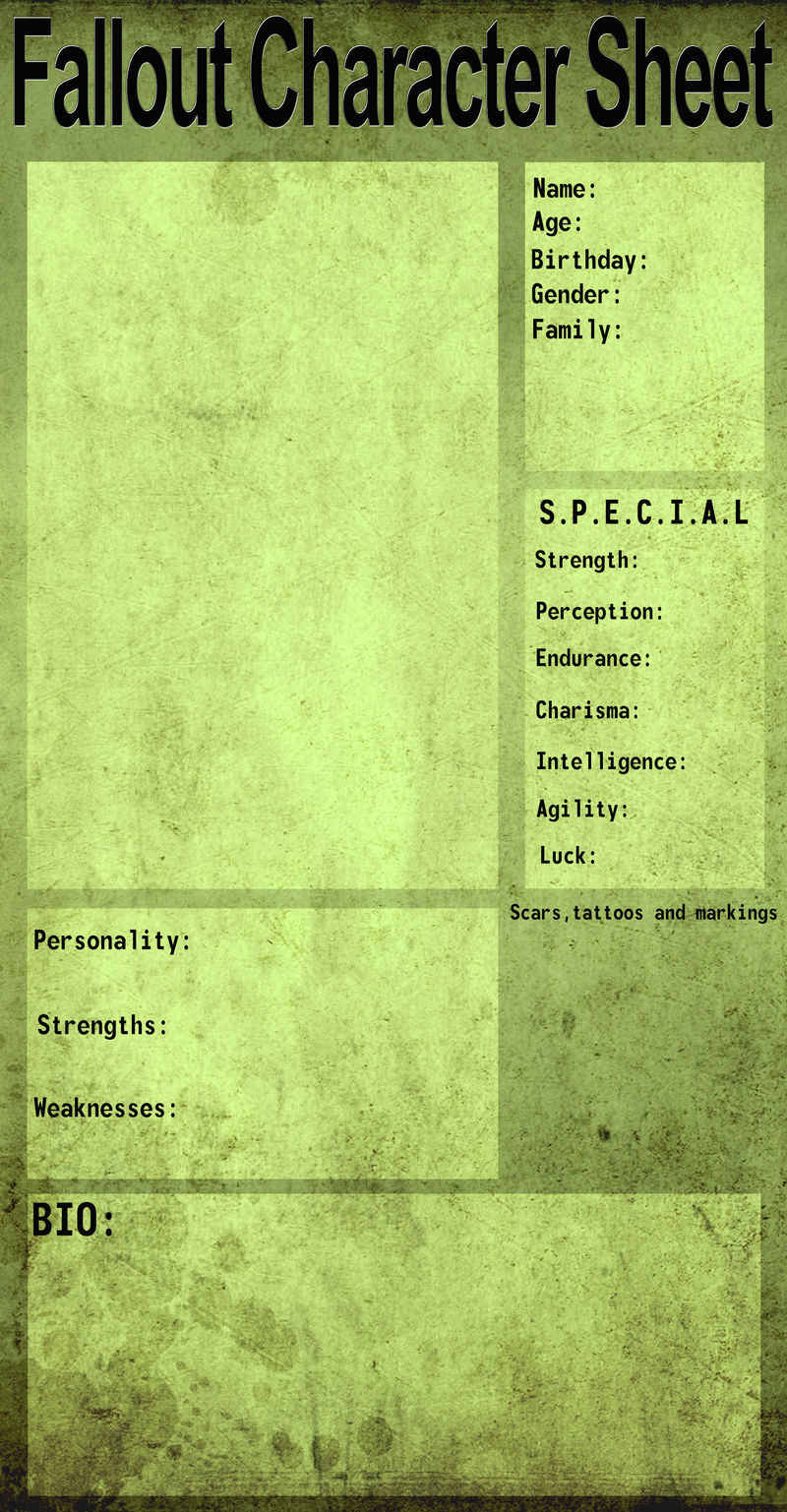 Fallout OC Character Sheet by AlexielKurai on DeviantArt Fallout OC Character Sheet by AlexielKurai on DeviantArt