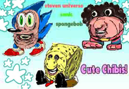 cute chibis steven universe spongebob sonic