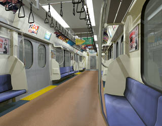 3D Japanese Train Interior Render