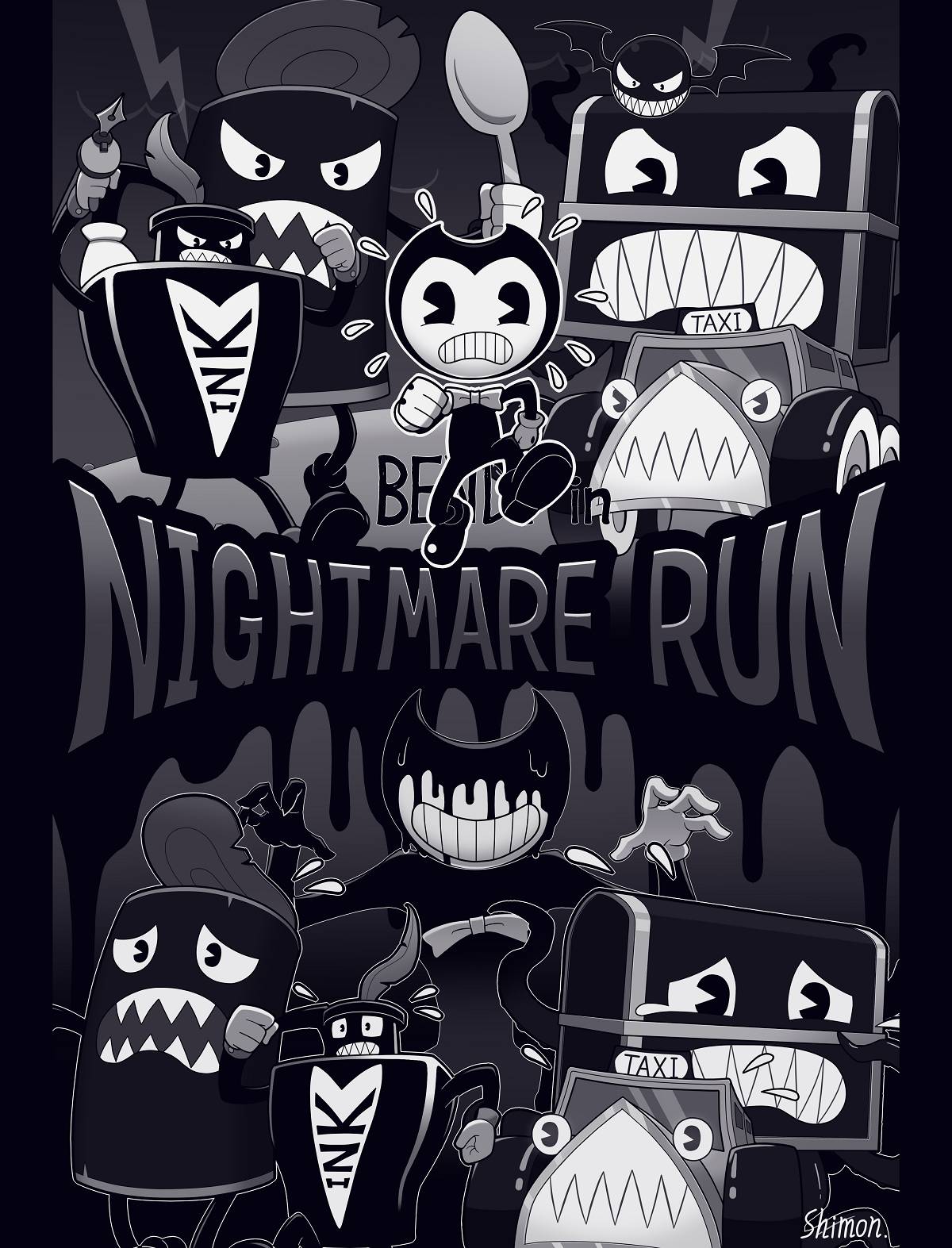 Bendy in NIGHTMARE RUN by Shimon0604 on DeviantArt