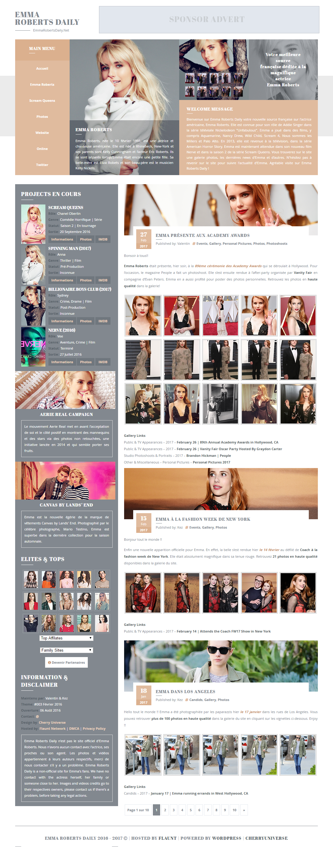 Emma Roberts Daily | WordPress Theme