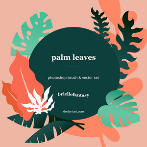 Palm Leaves Brush + Vector set ~ FREE