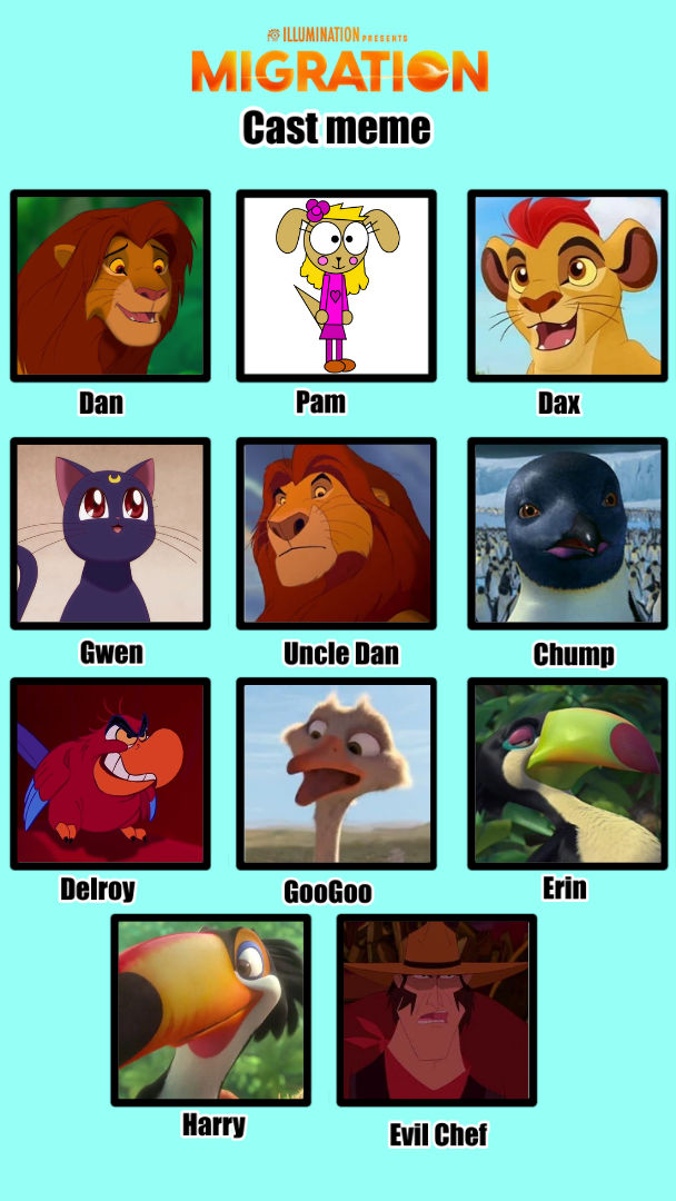 Migration Cast Meme by Dionellbebe3 on DeviantArt