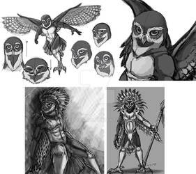 Spectacled Owl Character Design