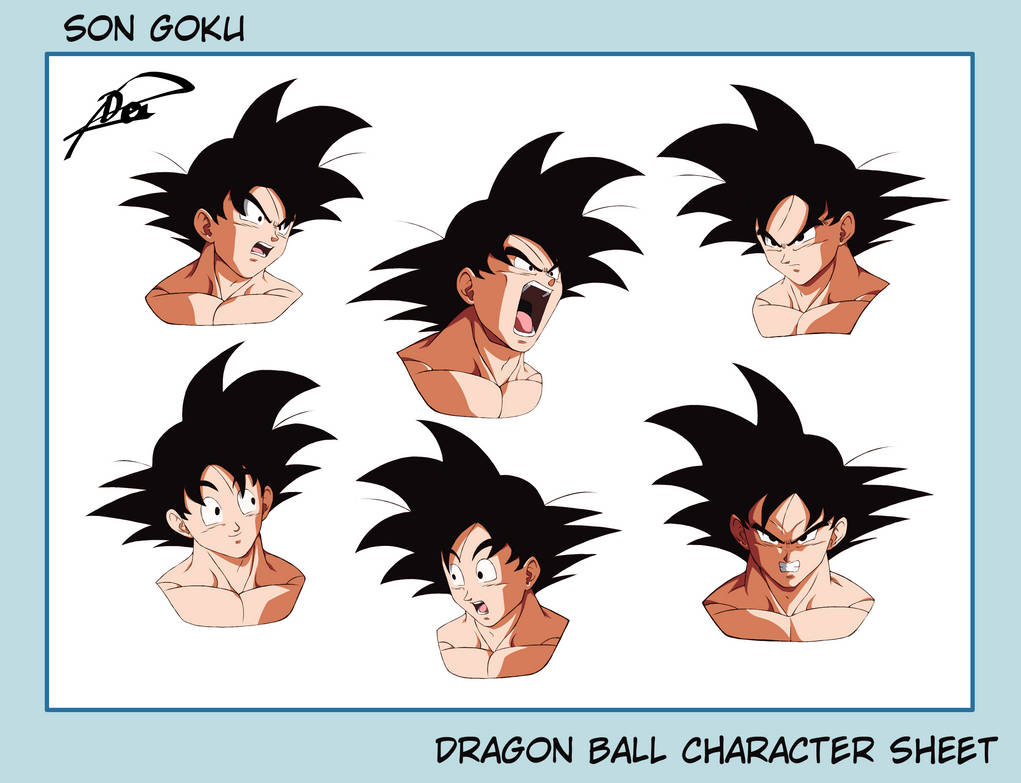 Goku Expression Sheet Redraw by DeimondTheRandomyte on DeviantArt