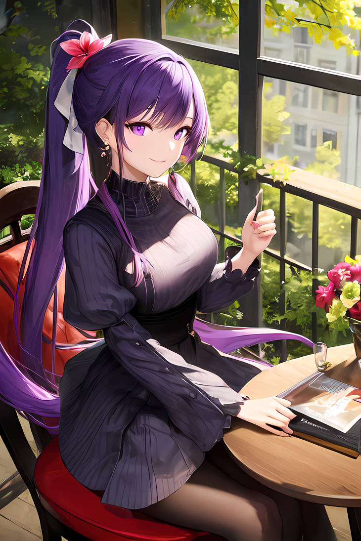 Anime waifu at cafe by DarkPikachuu on DeviantArt