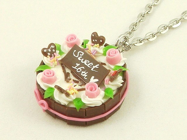 Sweet Chocolate Cake Necklace