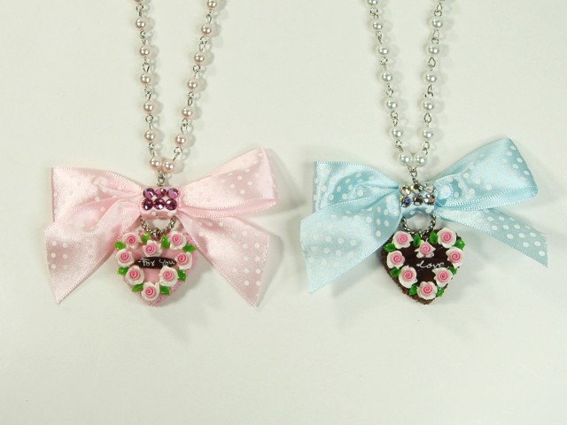 Polka Ribbon Cake Necklace