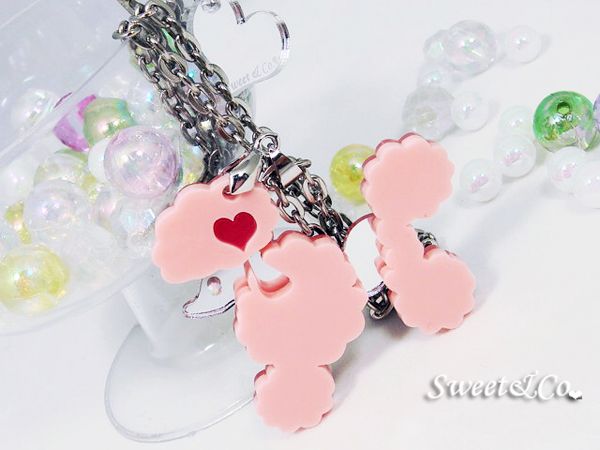 Mirror Heart Poodle Necklace