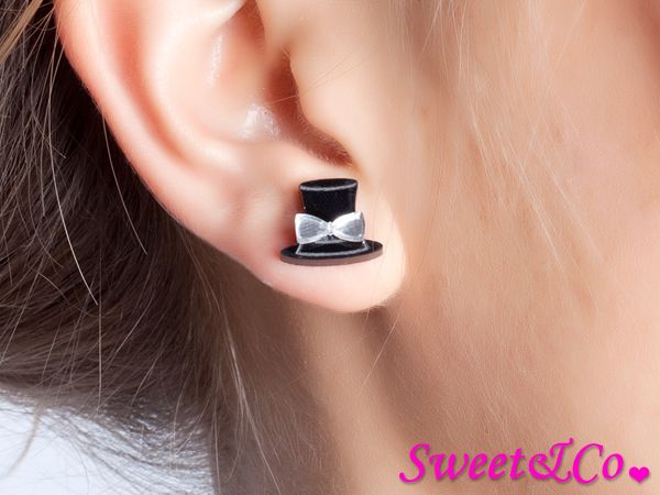 Mirror Hatter Stud Earrings