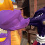 Spyro and Cynder kiss closeup