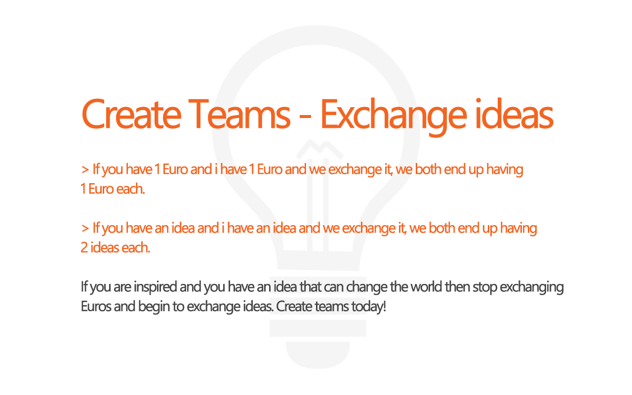 Create Teams - Exchange Ideas