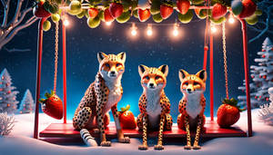 They were sitting on the strawberry swing