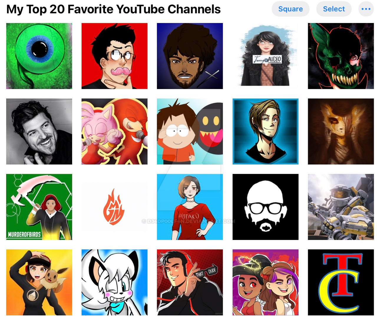 My Top 20 Favorite YouTube Channels (UPDATED) by D34DP00LF4N on DeviantArt