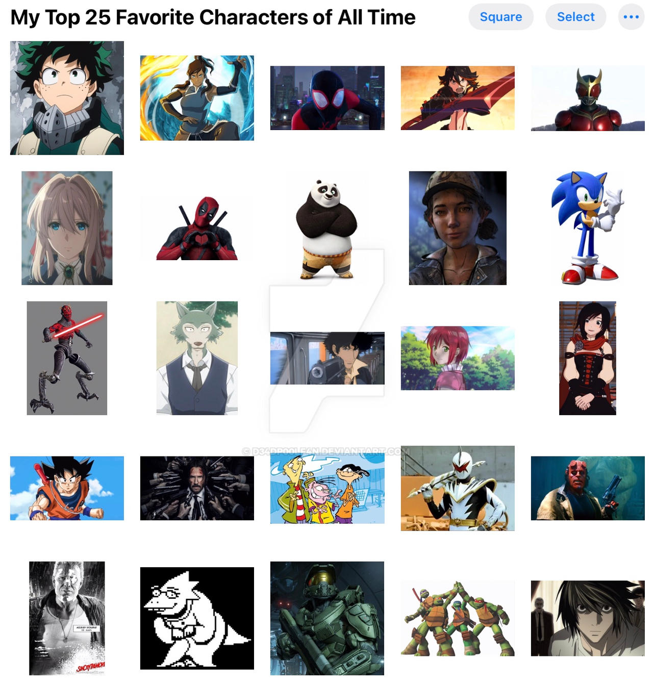 Media] My top 25 characters in order! I will also be telling all