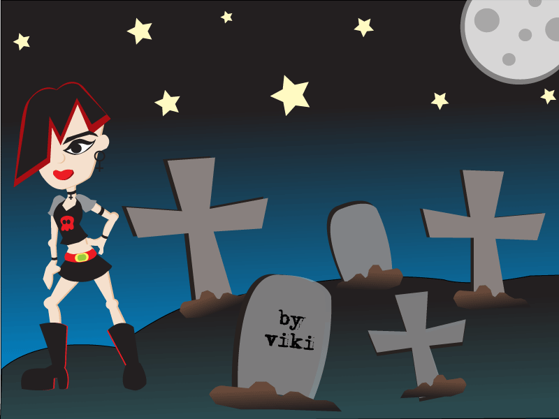 Goth and her grave