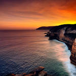 DreamUp Creation (Sunset at a portuguese coast)