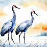 Cranes in winter 3 - AI Birds