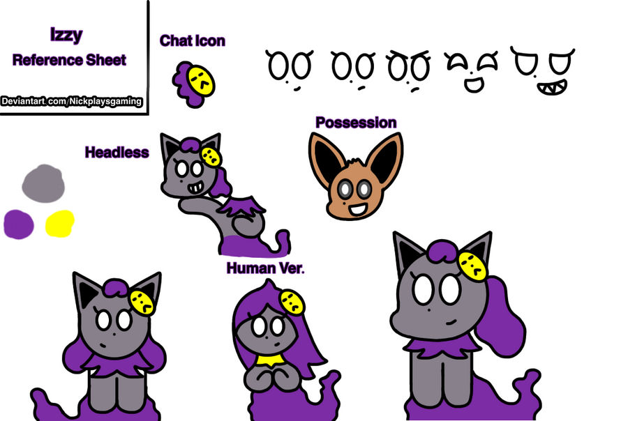 Izzy Reference Sheet by Nickplaysgaming on DeviantArt