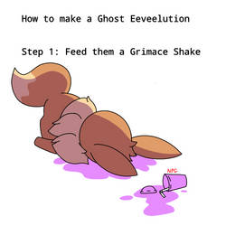 Eevee tries the Grimace Shake