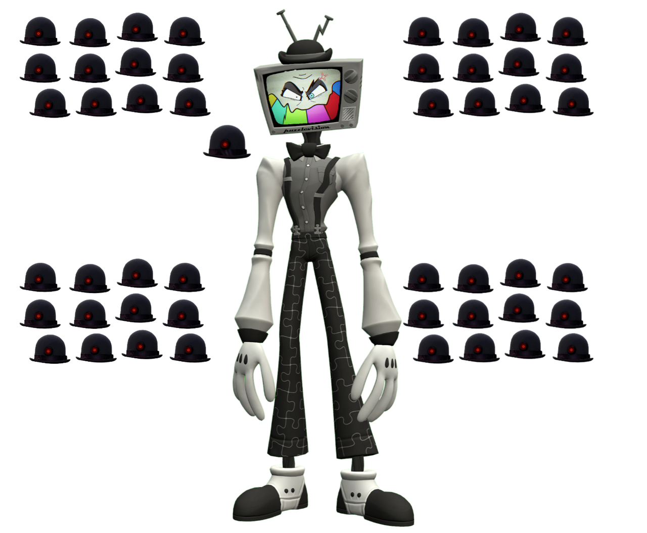 Doris Hat Bot Mr. Puzzles with Dor-15 (Doris) and Helping Hats by ranceprime on ...