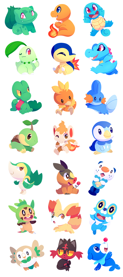 Pokemon Starters by ChocoChaoFun on DeviantArt