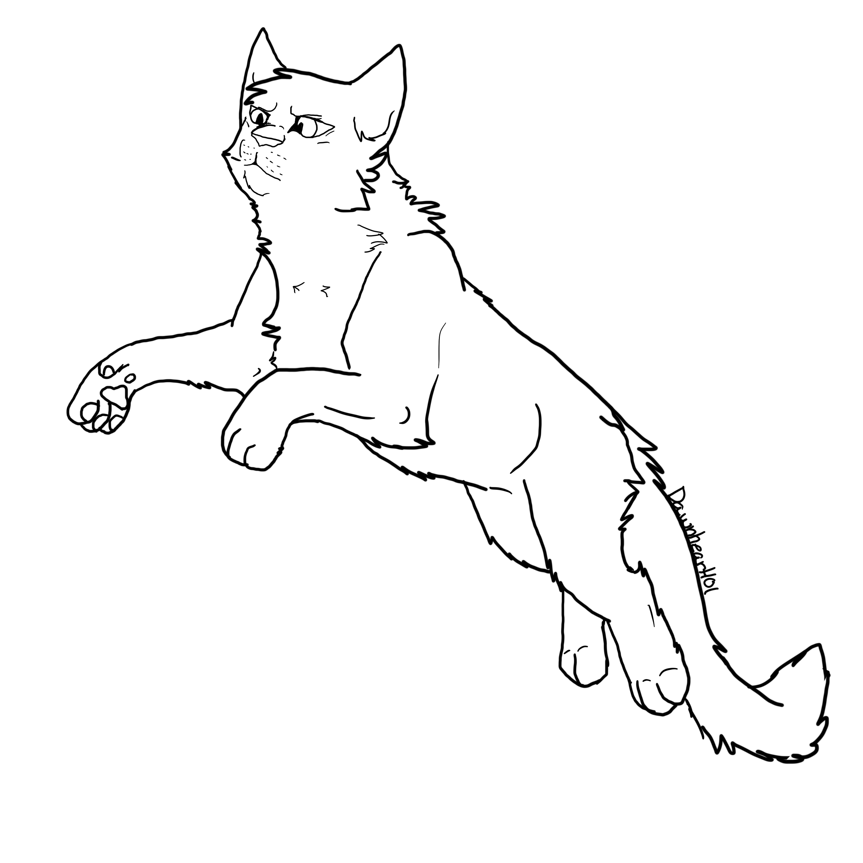 Jumping Cat Lineart For Buchsenmacher3 By Dawnheart101 On Deviantart