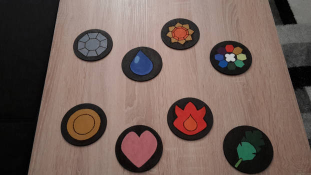 Pokemon Kanto Gym Badges - Cork Coasters