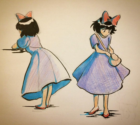 Kiki's Delivery Service in pen and ink