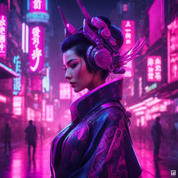 Mech Human With Geisha Aspects