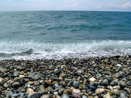 Black Sea, wild pebble beach