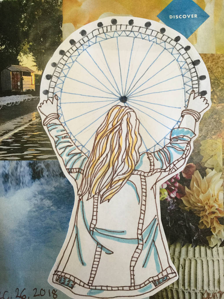 Drawing With Collage Background by GingerJenny on DeviantArt