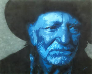 Willie on Slate Blue Velvelt