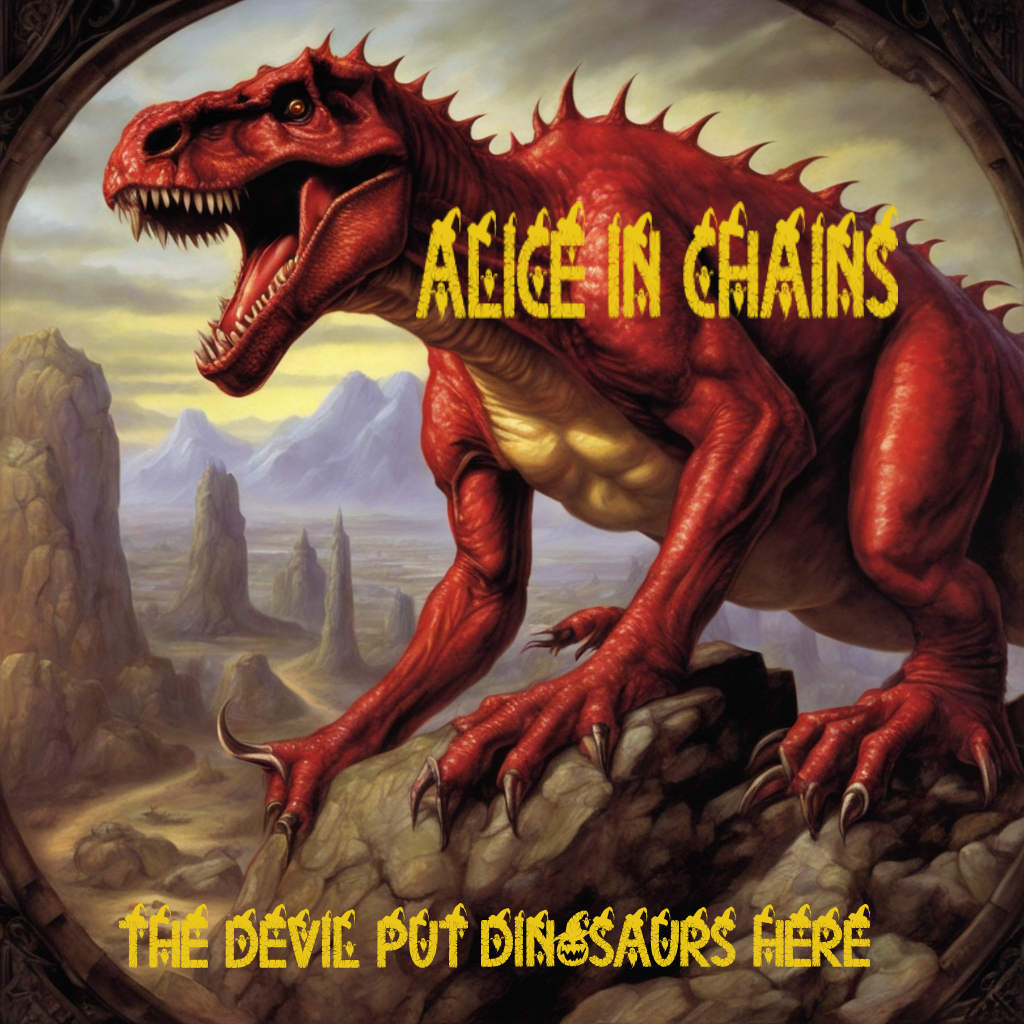 Devil Riding Dinosaur Alice In Chains The Devil Put Dinosaurs Here Wallpaper