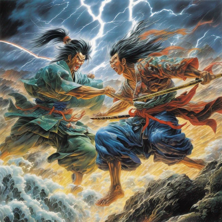 Raijin and Fujin Clash by AISmart on DeviantArt