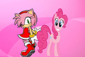 Amy Rose and Pinkie Pie-wallpaper.