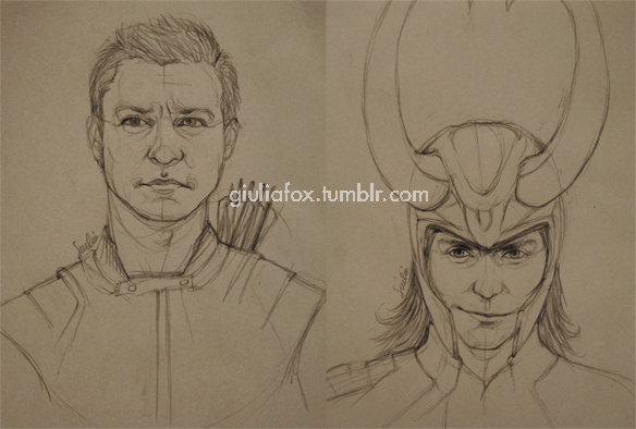 Hawkeye and Loki - works in progress -