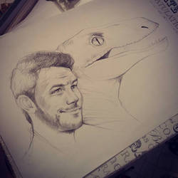 Owen and Velociraptor Sketch