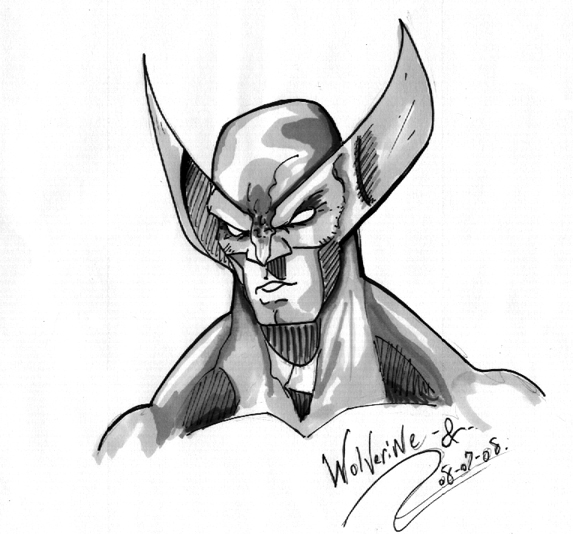 Wolvie in markers