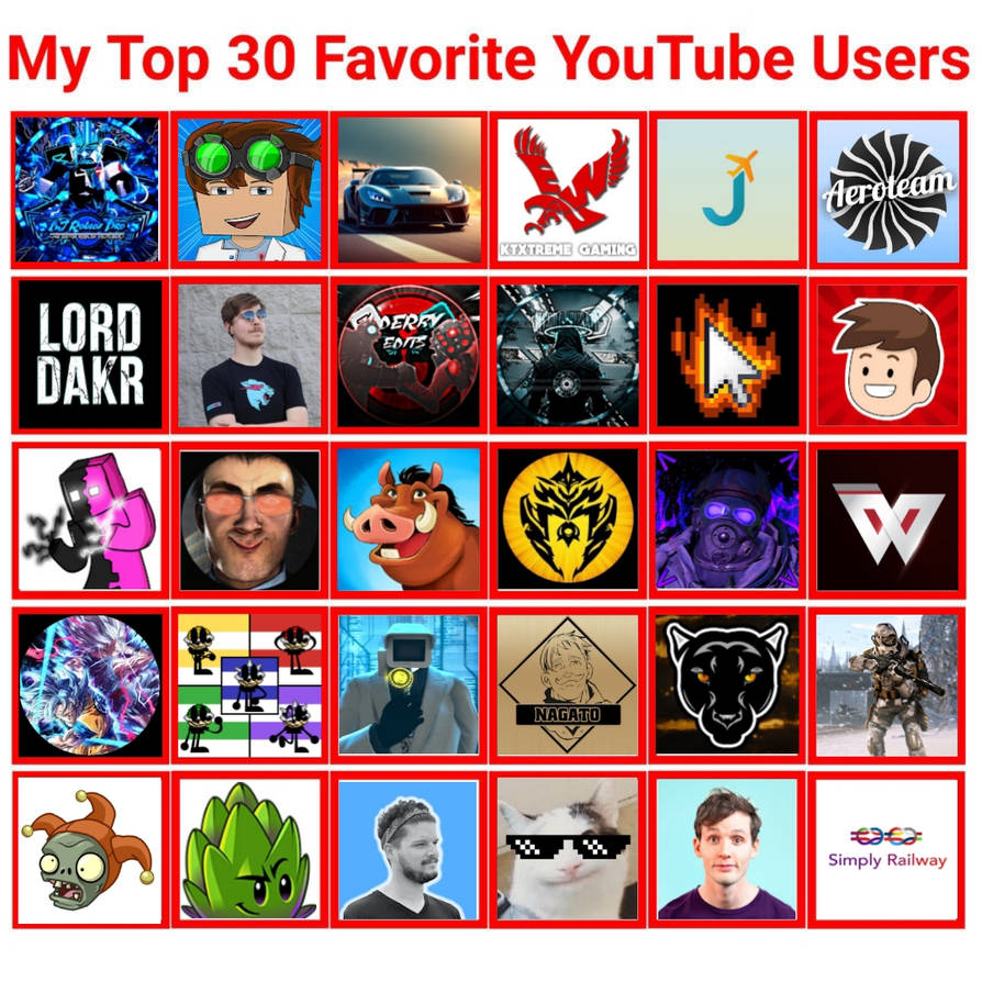 My Top 30 Favorite YouTube Users by Y0UR BEST PUPPET on DeviantArt My Top 30 Favorite YouTube Users by Y0UR BEST PUPPET on DeviantArt